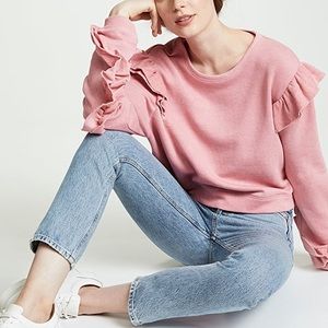 LoveShackFancy Ruffle Sweatshirt Sz S
